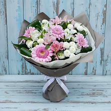 Букет цветов из:  Герберы, Альстромерии и Хризантемы #REPLACE_PRED# Сюмси