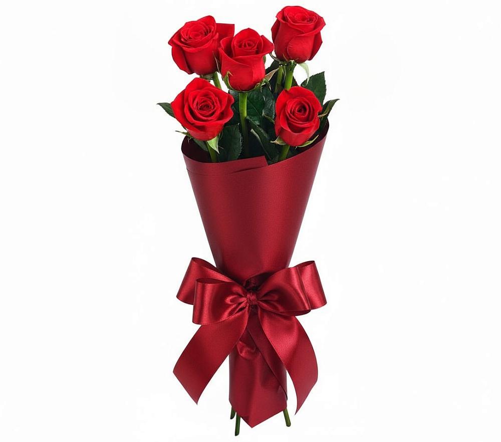 Букет 5 Красных роз Эдлесс Лав в Сюмси