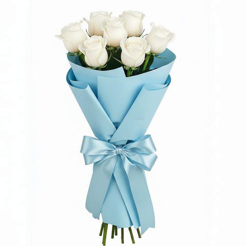 Букет 7 белых роз Проуд в Сюмси