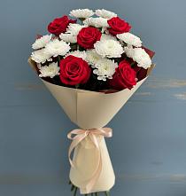 Букет цветов из:  Розы и Хризантемы в Сюмси