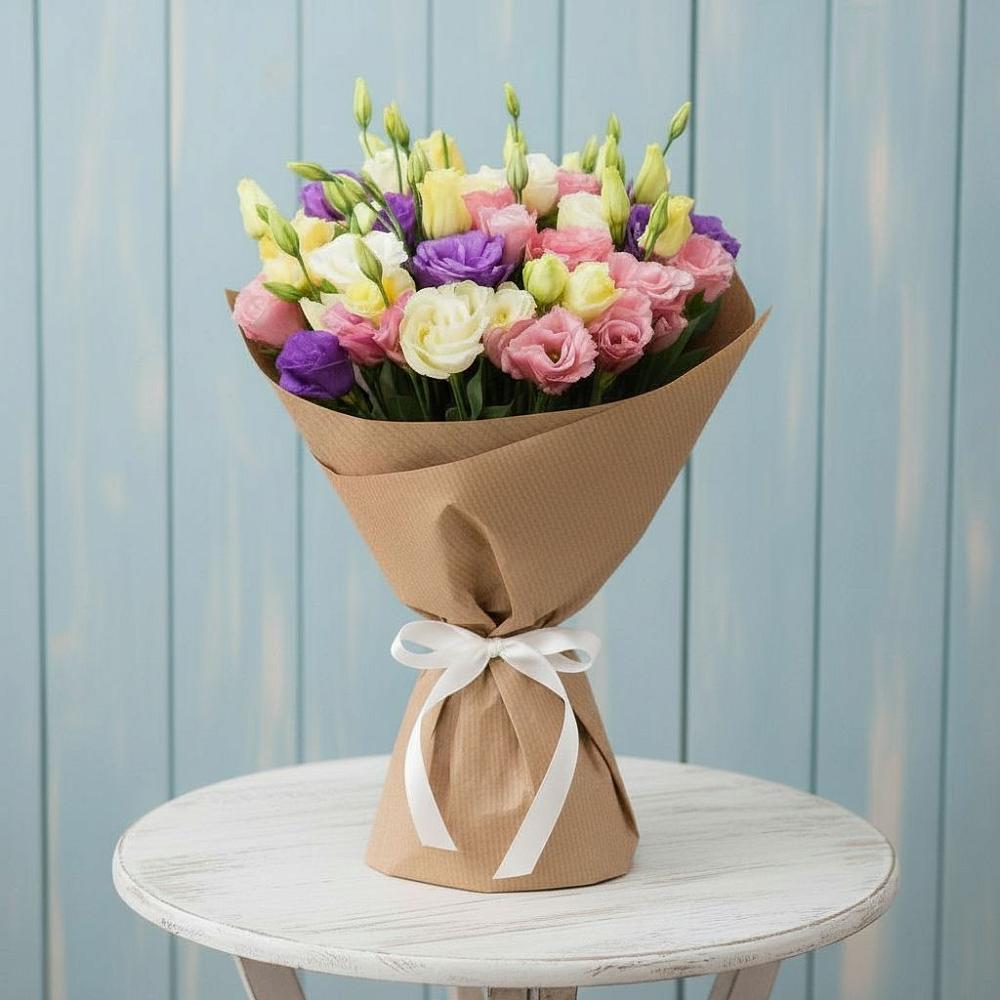 Букет цветов из: Лизиантусы в Сюмси