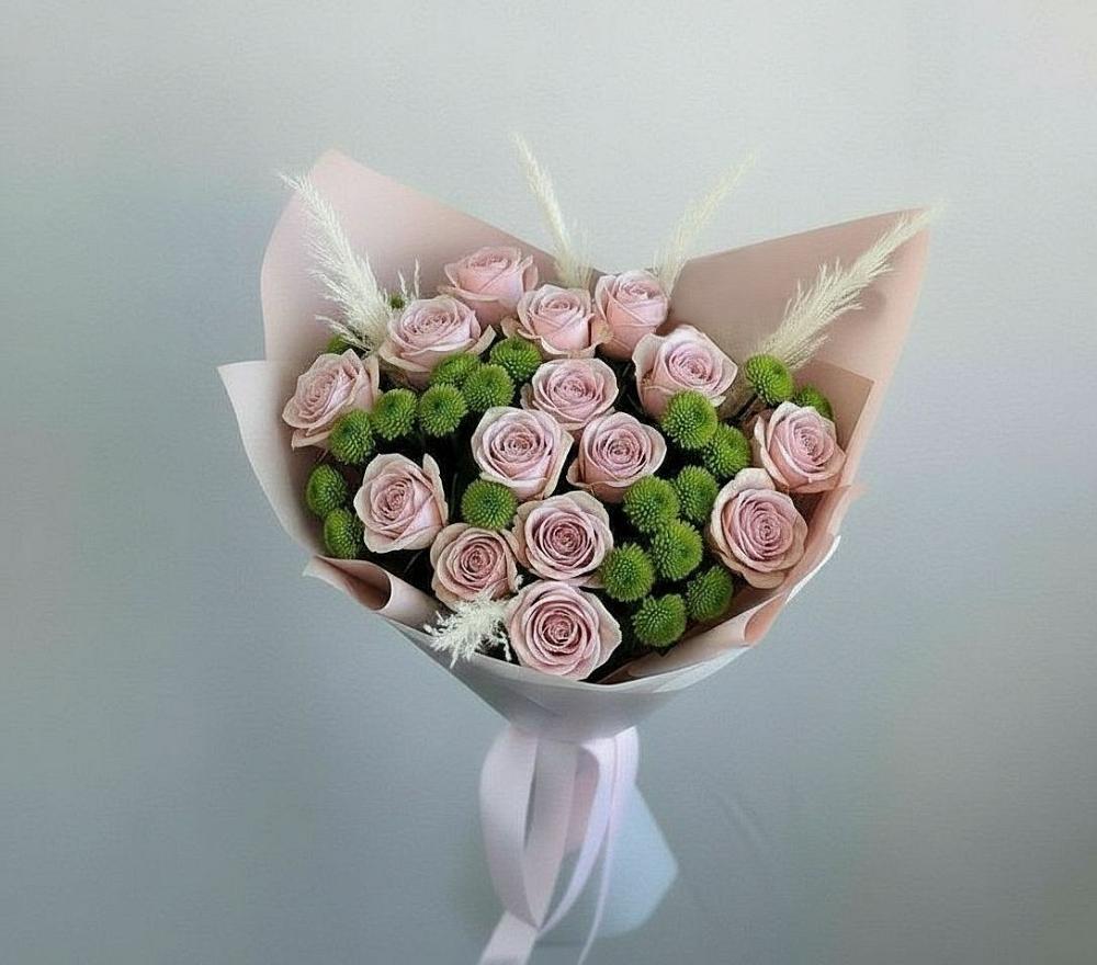 Букет цветов из: Розы и Хризантемы в Сюмси