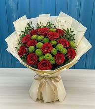 Букет цветов из:  Розы и Хризантемы в Сюмси