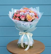 Букет цветов из:  Хризантемы и Розы в Сюмси