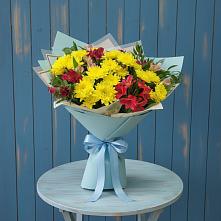 Букет цветов из:  Альстромерии и Хризантемы #REPLACE_PRED# Сюмси