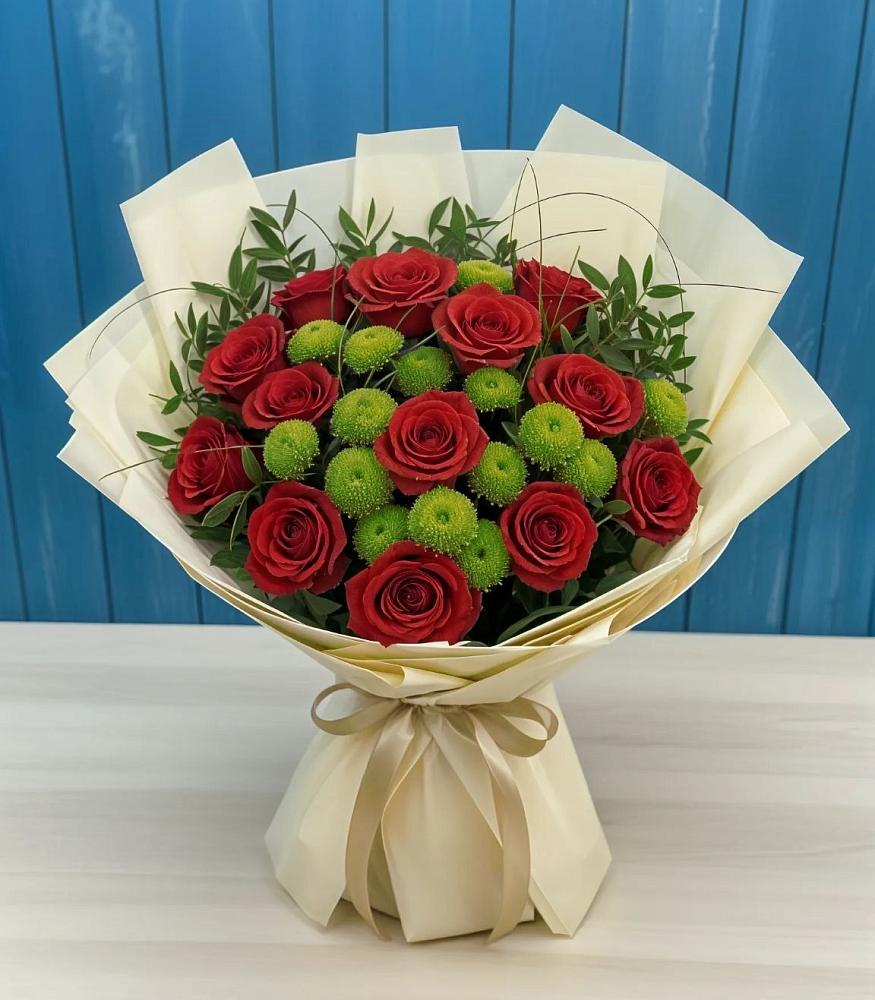 Букет цветов из: Розы и Хризантемы в Сюмси