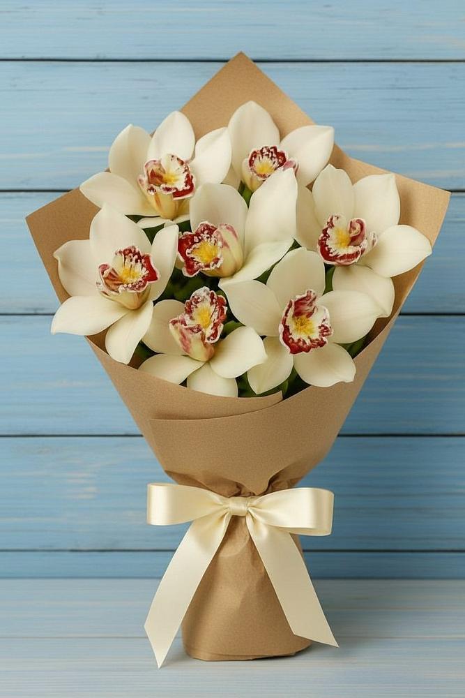 Букет цветов из: Орхидеи и Розы в Сюмси