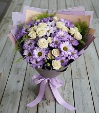 Букет цветов из:  Хризантемы и Розы в Сюмси