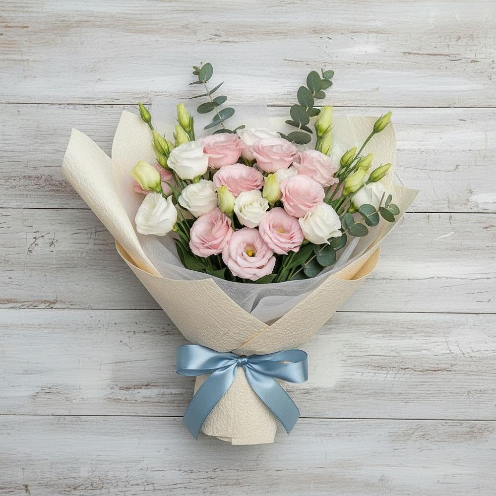 Букет цветов из: Лизиантусы в Сюмси